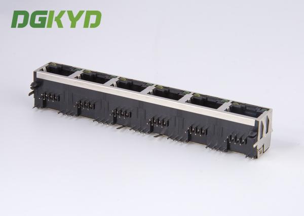EMI Tabs 6 port ganged rj45 ethernet connector 8p8c tab up