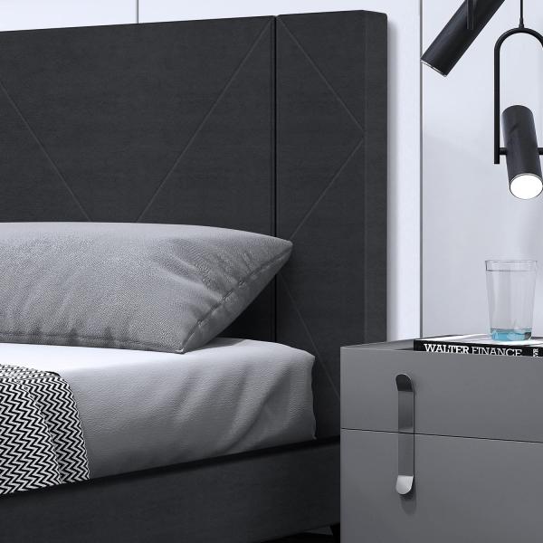 Manufacturer Upholstered Storage Platform Bed With Tufted Velvet Headboard Mattress Foundation