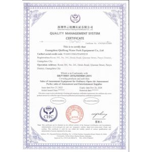 Huangchao Amusement Equipment Co., Ltd Certifications