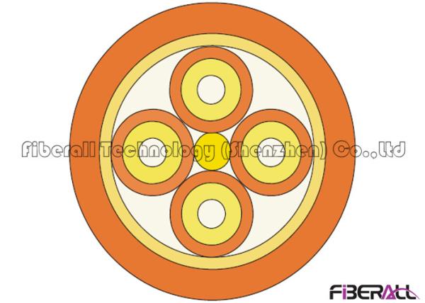 Circular Indoor Fiber Optic Cable 4 Core Fiber Glass Reinforced Plastic Strength Member