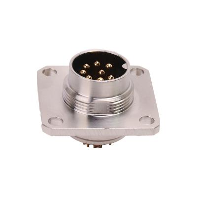 Soquete IP67 impermeável do conector macho da montagem 8pins do painel do quadrado M16 para o conector do sensor
