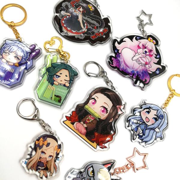 ROHS Certificate Acrylic Cute Cartoon Keychain No Deformation 20g-25g