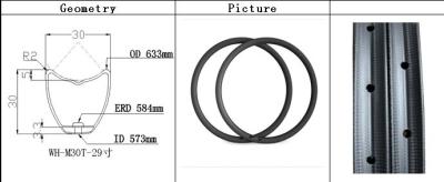new china factory price Only 360g super light 25mm mtb 29 carbon mtb rims tubuless rims