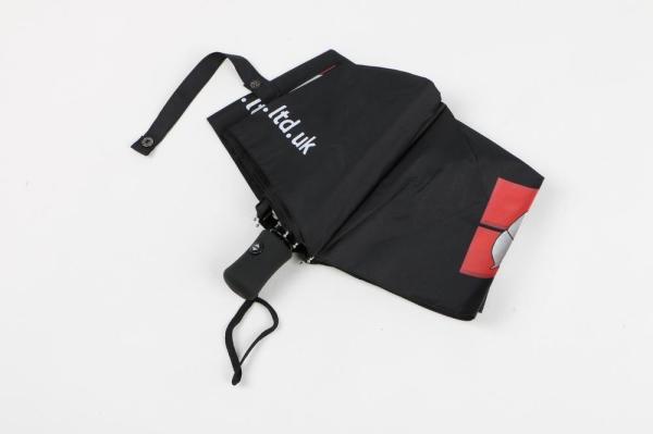 Black Automatic Open Close Umbrella Silk Screen Print Black Coating Durable