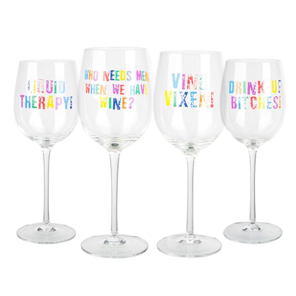 High Quality Personalized Glitter Tem Birthday Gift Red  Wine Glass