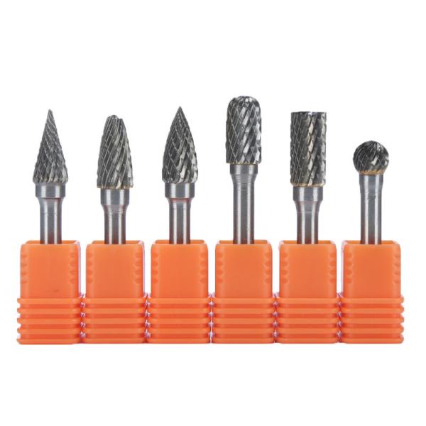 10PCS Unicolor Tungsténio Carbide Set rotativo com 6,35mm Dia de barragem e forma de seção redonda