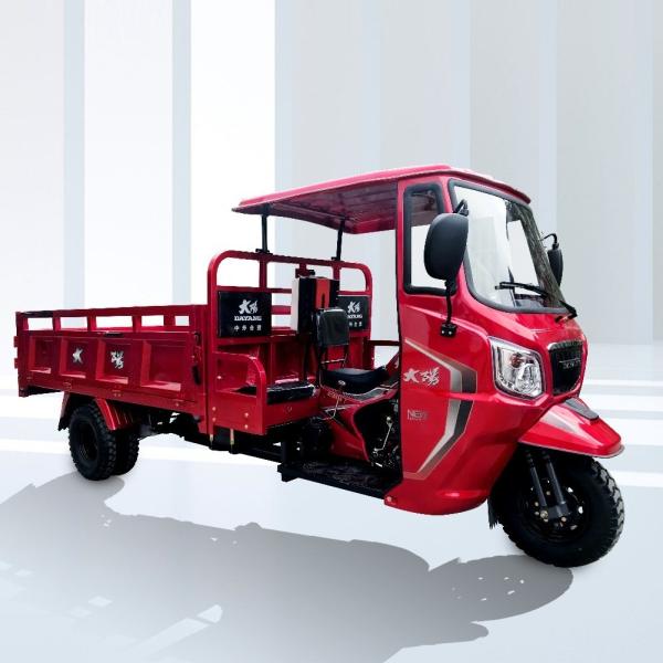 300cc DAYANG Five Wheel Auto Self Dumping Cargo Tricycle com telhado e design de 3 rodas