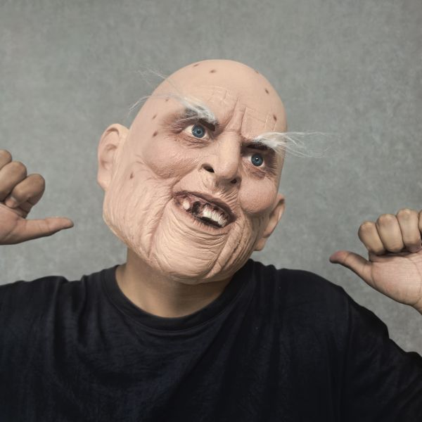 Halloween Creepy Old Man Mask Realistic Latex Full Head Grandpa Mask with Wrinkles for Cosplay Party Prank Props