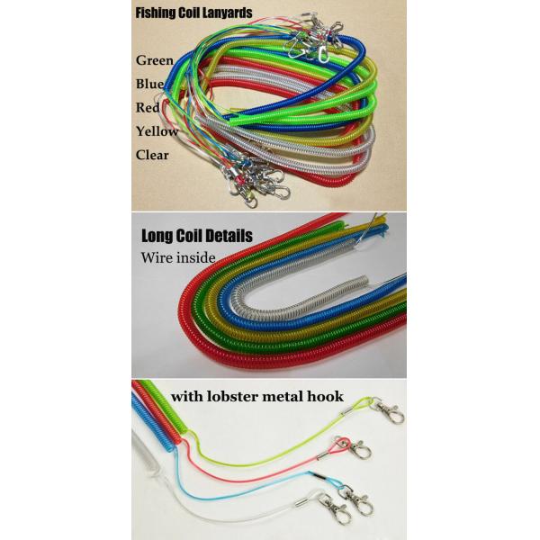Steel Wire Core Spiral Fishing Pole Leash