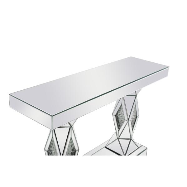 Sparkly silver mirrored console table diamond decorative hallway table for living room