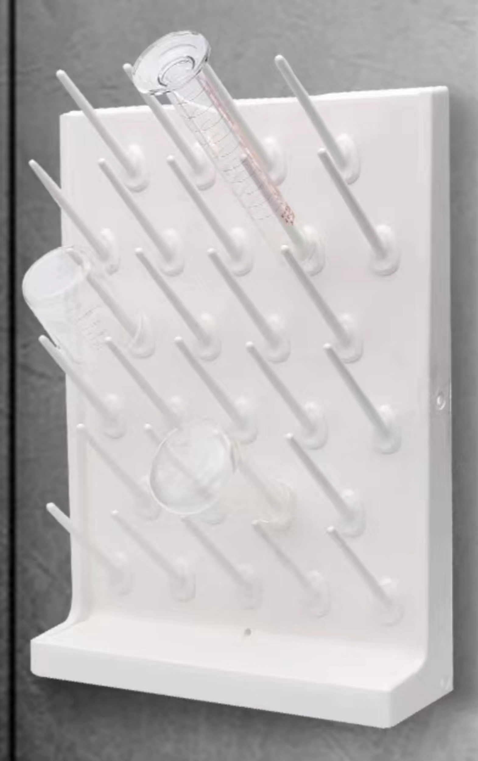 27 Pegs Lab Pegboard Drying Rack Wall Mounted Lab Glassware Drying Rack
