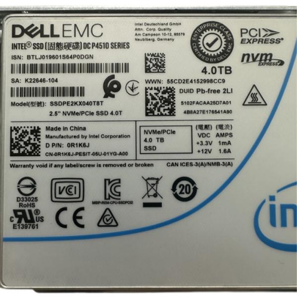 4.0TB NVME U.2 SSD 2,5 pouces Disque dur interne pour serveur DELL Shell en alliage d'aluminium