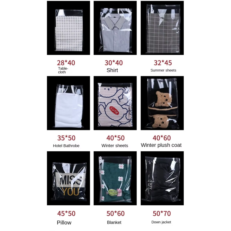 Wholesale custom transparent self-sealing adhesive Opp plastic bags for candies, clothing, books and notebooks