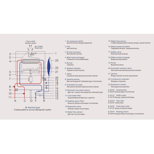 Caldeira fixada na parede da operação fácil, caldeira de gás para a água quente somente