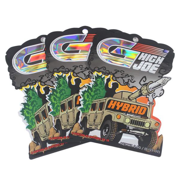 Des sacs en plastique en forme irrégulière, fermeture à glissière personnalisée