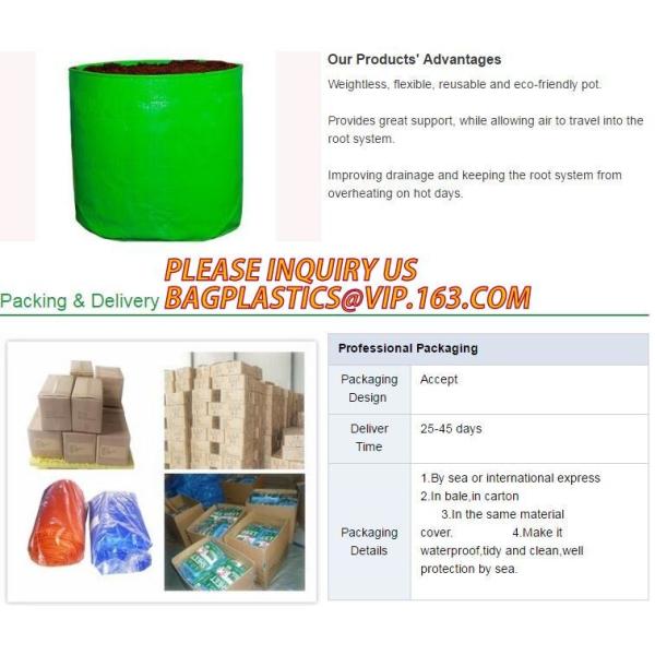 Плантатор сада пластмассы полиэтилена ЛДПЭ кладет в мешки для овоща, дерева и саженец цветка, ЛДПЭ пластмассы отверстия 15 ГАЛЛОНОВ растет б