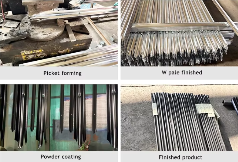 Powder Coated Steel Palisade Fence W Pale For Construction Site