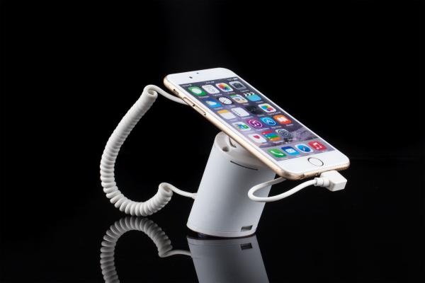 COMER Cell phone cable lock alarm magnetic stand for desk with gripper security display