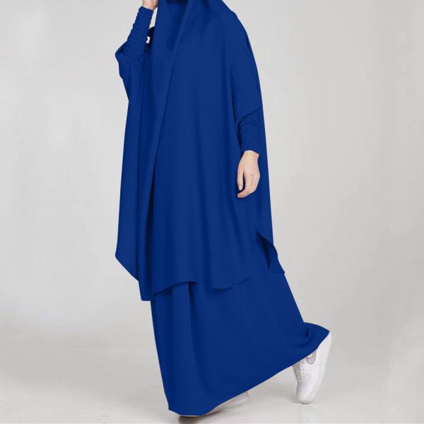 Árabe Malaio Abaya Mulheres Turquia Vestido Muçulmano Vestido de Oração Solid Color Plus-Size