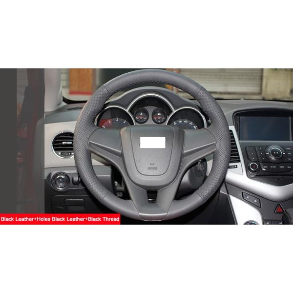Black DIY Suede Leather Steering Wheel Cover for Chevrolet Cruze Chevrolet Aveo