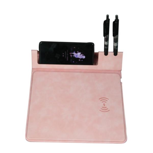 Large Customized Multifunctional Magnetic Pu Leather Smart Office Wireless Charging Foldable Mouse Pad