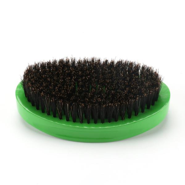 Medium Hard Boar Bristle Wave Brush 360 Bend Curve Green Hairbrush Logotipo personalizado