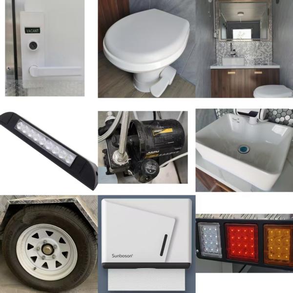 Customized Mobile Outdoor Toilet Trailer With 2 Bathrooms For Camping