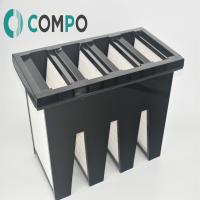 Sistema HVAC AHU Sub-Hepa Filtro de aire tipo W con marco de plástico negro