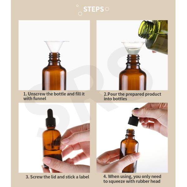 Glass Bottle with Tamper Evident Cap Amber Glass Dropper Bottle with Tamper Evident Cap Dropper Bottle for Essential Oil