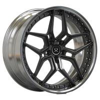 2 morceaux 21inch ont forgé la lèvre polie en aluminium de roues Grey Spokes foncé pour des jantes de voiture d'Audi RS6