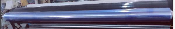 Blue PVC Plastic Film Sheet 0.033mm Thick Clear 50cm Width Film Roll For Packing