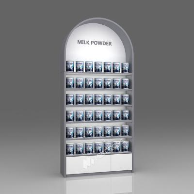 Round Edge High Cabinet Iron Powder Coated Display Cabinet  for Baby Formula with Multiple Layers Mom & Baby Store Decoration