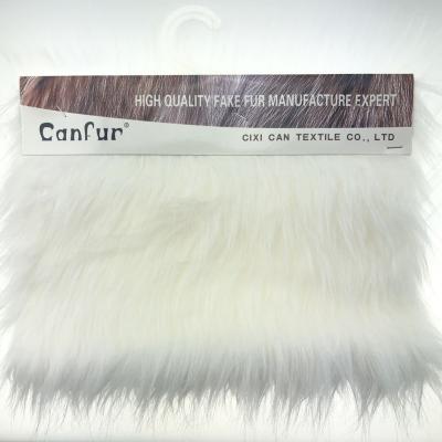 Plush e luxuoso Sherp Long Pile Fabric de pele falsa com 100% de poliéster Material de volta