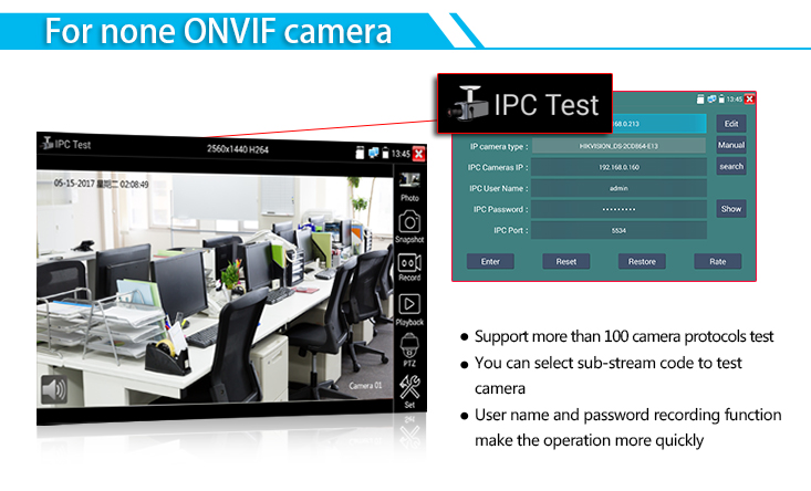 4,3 тестер CCTV экрана касания 960×540 IPS дюйма