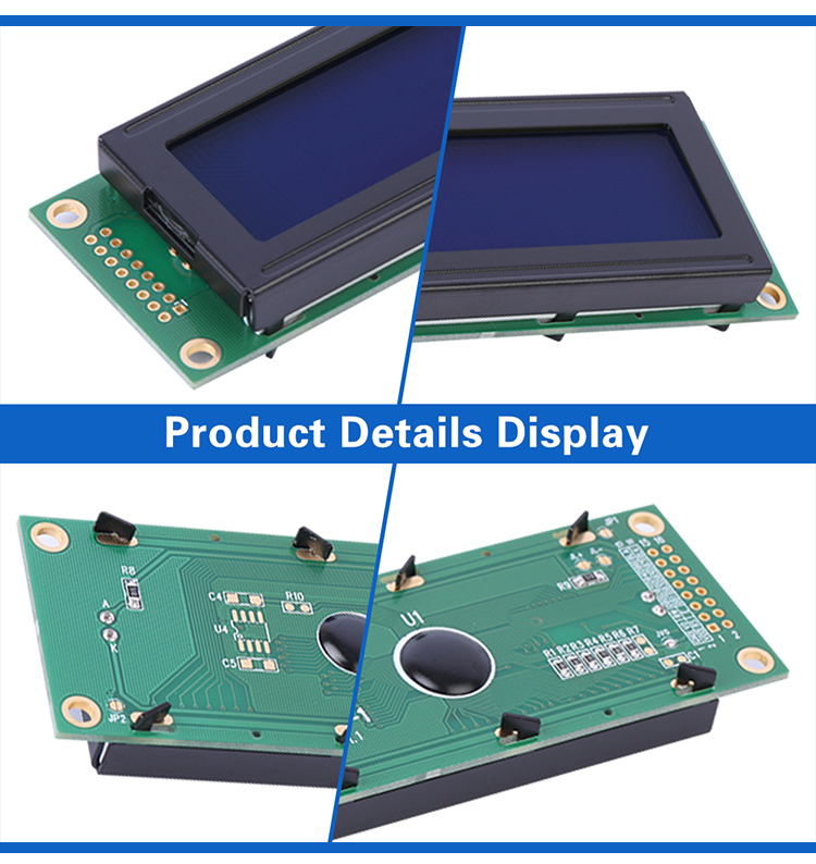 Blue Film White Letters 2002K-1 Character LCD Module 2002 Long Strip Type Built In Module With Led Backlight
