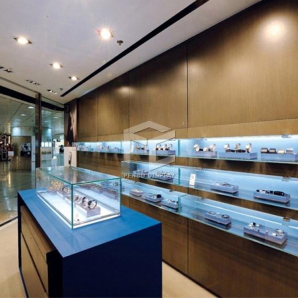 MDF Watch Wall Glass Display Cabinet For Shops Decoration