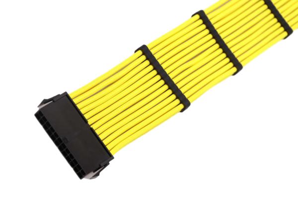 24Pin Braided Sleeved Extension Cord  Power Cords  Female Power Supply Extension Cable Cotton Cable 18AWG 300mm