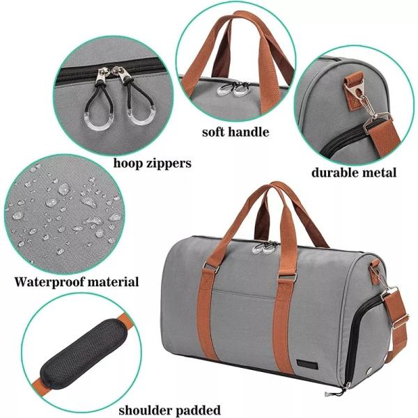 Unisex Anti Theft Travel Bag Solid Color Water Proof Duffle Bag Storage Luggage Trolley