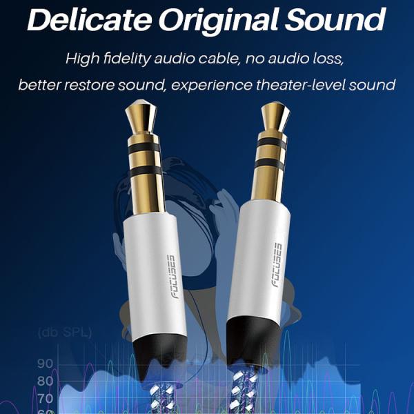 Focuses 3.5MM Stereo Aux Cable Male To Male Stereo Audio Cable