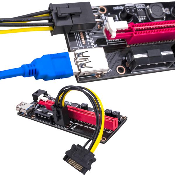 Indicator Light Graphics Card Extender PCI Express Adapter USB 3.0 Cable Power VER 009S PCI-E 1X To 16X LER Riser 009S