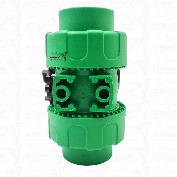 Lock Ball PPR Double Union Ball Valve With Plastic Ball S2.5 20-63MM Customized LOGO