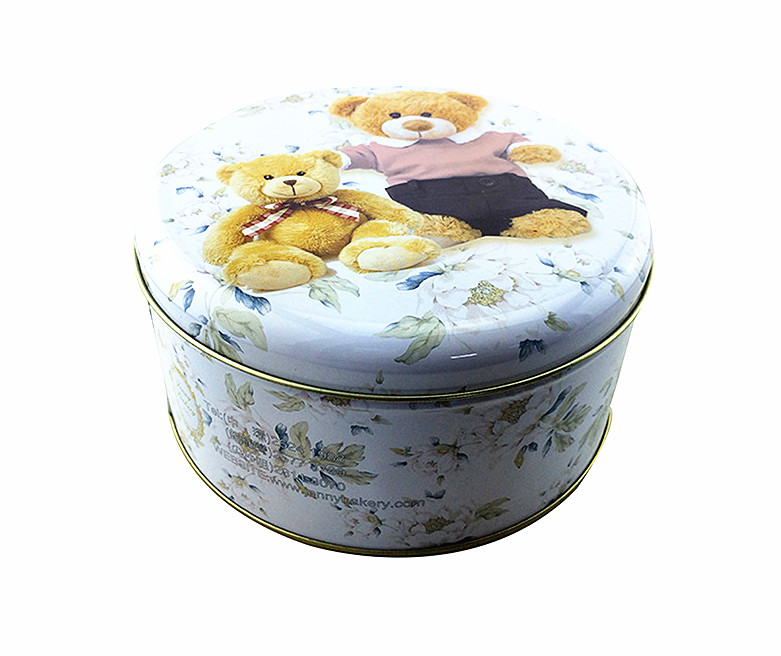 Round Christmas Cookie Tin Box Cookie Tin Box Round Metal Tin Can