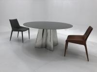 Small 6Seater Italian Dining Room Stainless Steel Leg Ceramic Tile Or Marble Top Dining Table