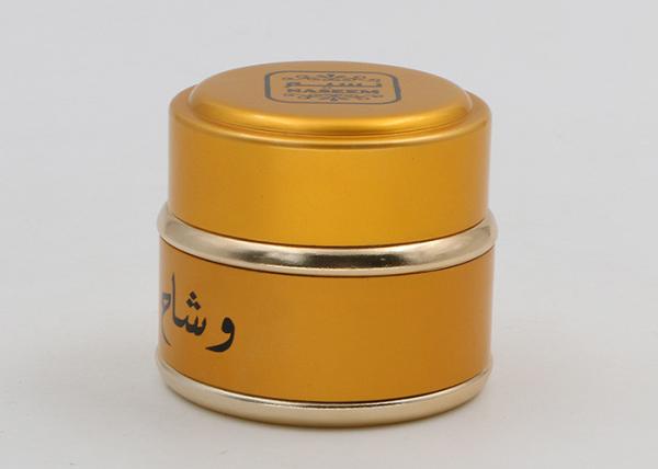 Gold 1 Oz 2 Oz 4 Oz Glass Cosmetic Jars , Makeup Sample Containers Aluminum Cover