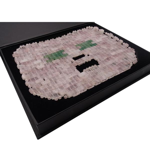 7.4*9.25inch Rose Quartz Jade Mask Eye Massager Natural Stone Face Massager Sleep Mask For Beauty Masssage Function