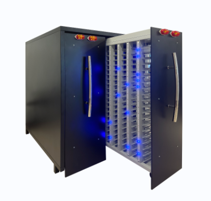Customized High Density Inventory storage solution, Small Footprint, up to 840 cabinets/ SKU