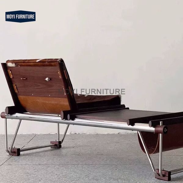 Home Furniture Mid Century Casual Chair and Cowhide Bench Vintage Bauhaus Designer Model Suitable for Office Living Room