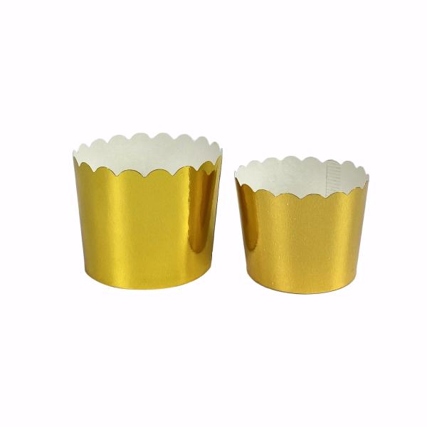 Non Stick Safe Oven Glossy Gold Silver Foil Cupcake Paper Cups