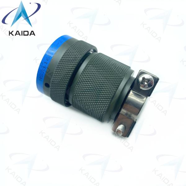Enchufe recta MIL-DTL-26482 Serie I con accesorio de abrazadera de cable MS3116F16-23S Cadmio verde oliva 23 alfileres femeninos