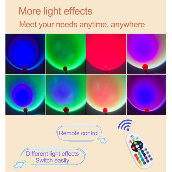 16 свет репроектора захода солнца USB DC5V мини RGB цветов с дистанционным управлением